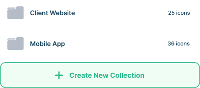 Collections list with create new collection action